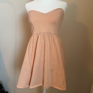 Strapless peach causal dress Size s